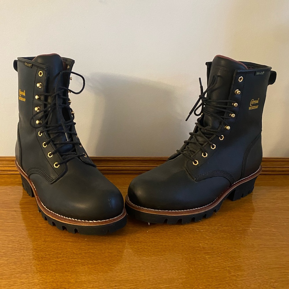 NEW Chippewa Black Leather Logger Steel Toe Waterproof Thinsulate Boots Men 11W - Picture 4 of 10